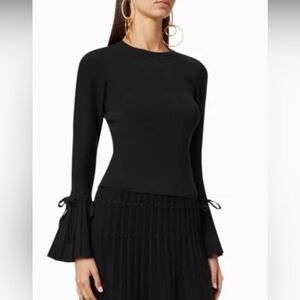 Jonathan simkhai black sweater top with bell sleeves